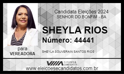 Candidato SHEYLA RIOS 2024 - SENHOR DO BONFIM - Eleições