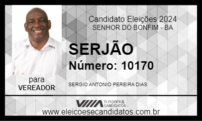 Candidato SERJÃO 2024 - SENHOR DO BONFIM - Eleições