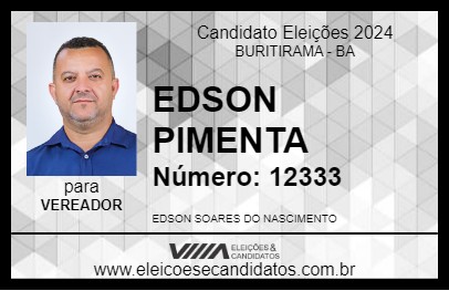 Candidato EDSON PIMENTA 2024 - BURITIRAMA - Eleições