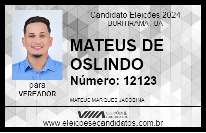 Candidato MATEUS DE OSLINDO 2024 - BURITIRAMA - Eleições