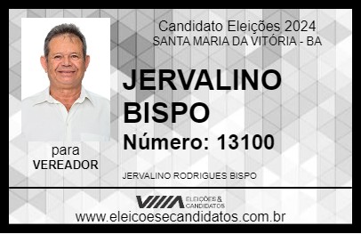 Candidato JERVALINO BISPO 2024 - SANTA MARIA DA VITÓRIA - Eleições