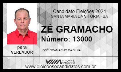 Candidato ZÉ GRAMACHO 2024 - SANTA MARIA DA VITÓRIA - Eleições