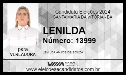 Candidato LENILDA 2024 - SANTA MARIA DA VITÓRIA - Eleições