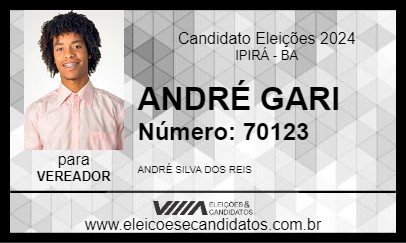 Candidato ANDRÉ GARI 2024 - IPIRÁ - Eleições