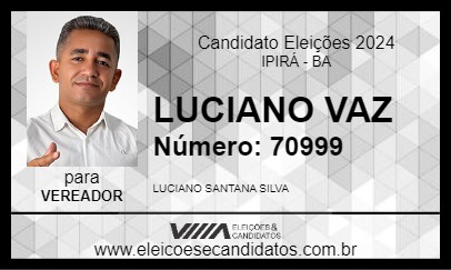 Candidato LUCIANO VAZ 2024 - IPIRÁ - Eleições