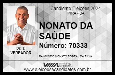 Candidato NONATO DA SAÚDE 2024 - IPIRÁ - Eleições