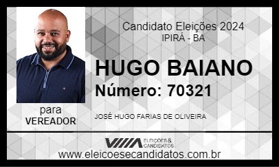 Candidato HUGO BAIANO 2024 - IPIRÁ - Eleições