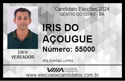 Candidato IRIS DO AÇOUGUE 2024 - GENTIO DO OURO - Eleições