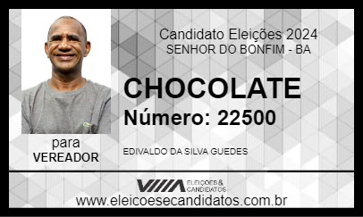 Candidato CHOCOLATE 2024 - SENHOR DO BONFIM - Eleições