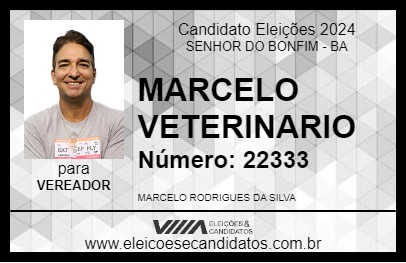 Candidato MARCELO VETERINARIO 2024 - SENHOR DO BONFIM - Eleições