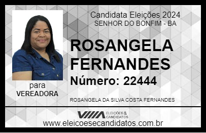 Candidato ROSANGELA FERNANDES 2024 - SENHOR DO BONFIM - Eleições