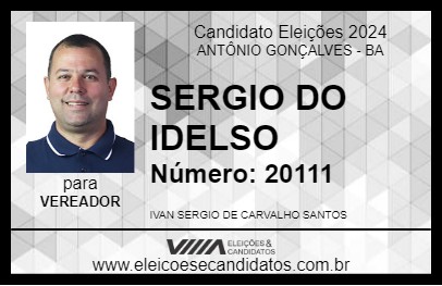 Candidato SERGIO DO IDELSO 2024 - ANTÔNIO GONÇALVES - Eleições