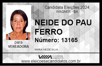 Candidato NEIDE DO PAU FERRO 2024 - WAGNER - Eleições