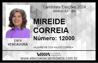 Candidato MIREIDE CORREIA 2024 - MARACÁS - Eleições