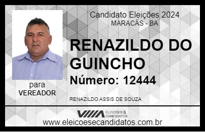 Candidato RENAZILDO DO GUINCHO 2024 - MARACÁS - Eleições