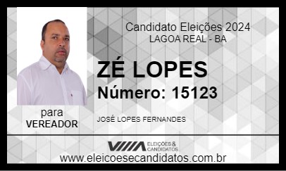 Candidato ZÉ LOPES 2024 - LAGOA REAL - Eleições