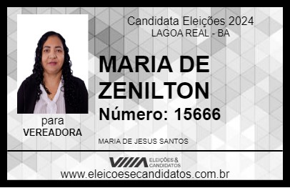 Candidato MARIA DE ZENILTON 2024 - LAGOA REAL - Eleições