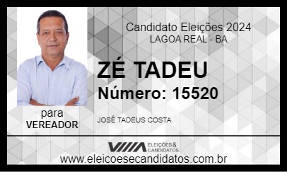 Candidato ZÉ TADEU 2024 - LAGOA REAL - Eleições