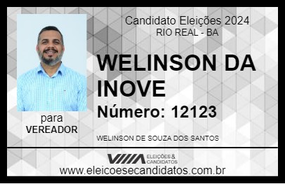 Candidato WELINSON DA INOVE 2024 - RIO REAL - Eleições