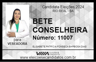 Candidato BETE CONSELHEIRA 2024 - RIO REAL - Eleições