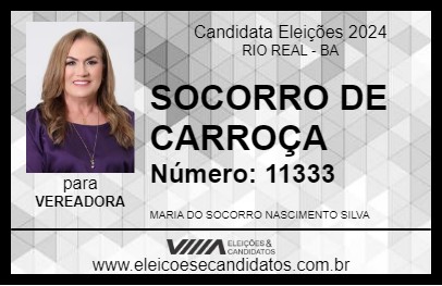 Candidato SOCORRO DE CARROÇA 2024 - RIO REAL - Eleições