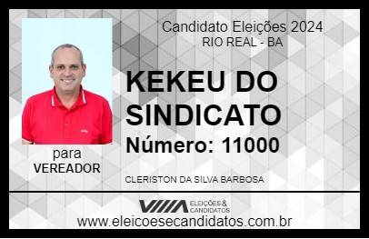 Candidato KEKEU DO SINDICATO 2024 - RIO REAL - Eleições