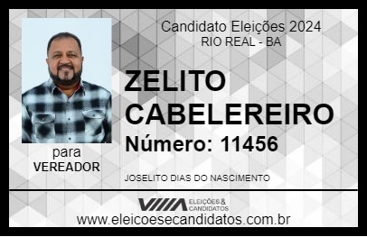 Candidato ZELITO CABELEREIRO 2024 - RIO REAL - Eleições