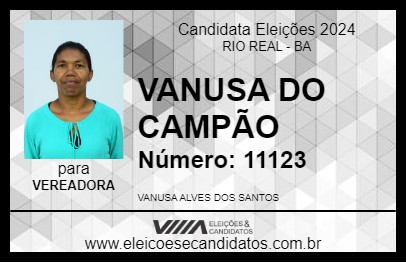 Candidato VANUSA DO CAMPÃO 2024 - RIO REAL - Eleições