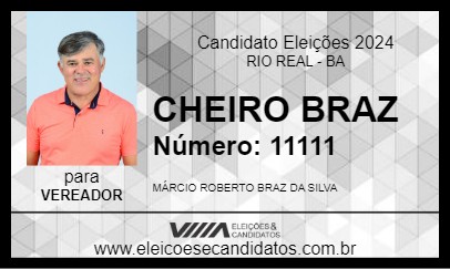 Candidato CHEIRO BRAZ 2024 - RIO REAL - Eleições