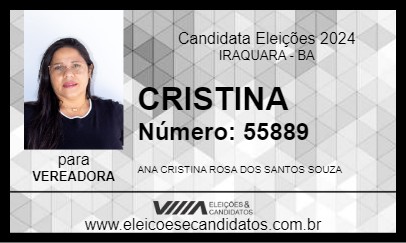 Candidato CRISTINA 2024 - IRAQUARA - Eleições