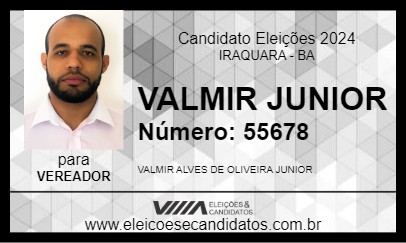 Candidato VALMIR JUNIOR 2024 - IRAQUARA - Eleições