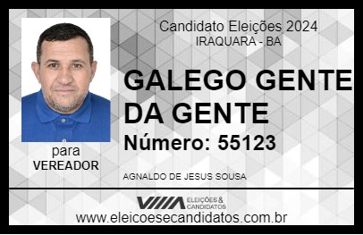 Candidato GALEGO GENTE DA GENTE 2024 - IRAQUARA - Eleições