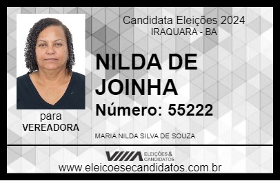 Candidato NILDA DE JOINHA 2024 - IRAQUARA - Eleições