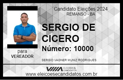 Candidato SERGIO DO CICERO 2024 - REMANSO - Eleições