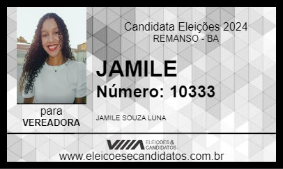 Candidato JAMILE 2024 - REMANSO - Eleições