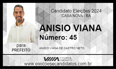 Candidato ANISIO VIANA 2024 - CASA NOVA - Eleições