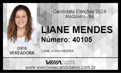 Candidato LIANE MENDES 2024 - IRAQUARA - Eleições