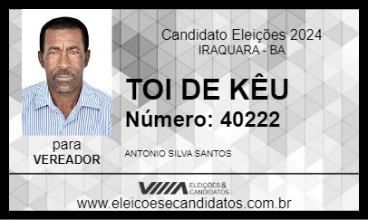 Candidato TOI DE KÊU 2024 - IRAQUARA - Eleições