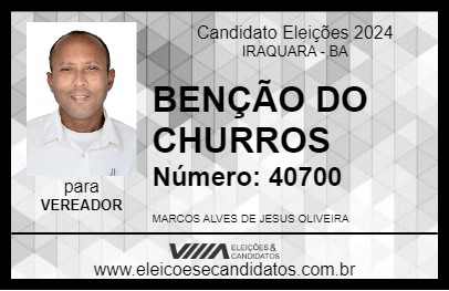 Candidato BENÇÃO DO CHURROS 2024 - IRAQUARA - Eleições