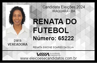 Candidato RENATA DO FUTEBOL 2024 - IRAQUARA - Eleições