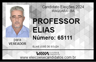 Candidato PROFESSOR ELIAS 2024 - IRAQUARA - Eleições