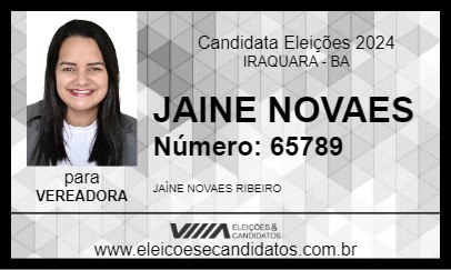 Candidato JAINE NOVAES 2024 - IRAQUARA - Eleições