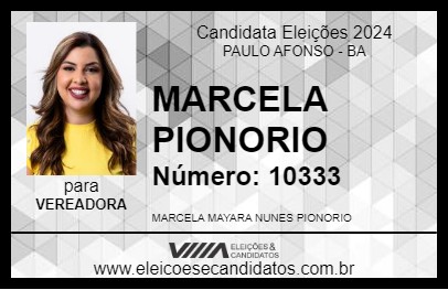 Candidato MARCELA PIONORIO 2024 - PAULO AFONSO - Eleições