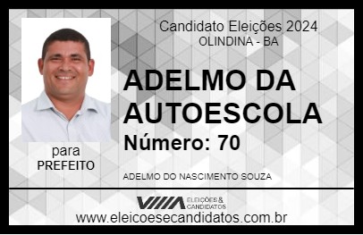 Candidato ADELMO DA AUTOESCOLA 2024 - OLINDINA - Eleições