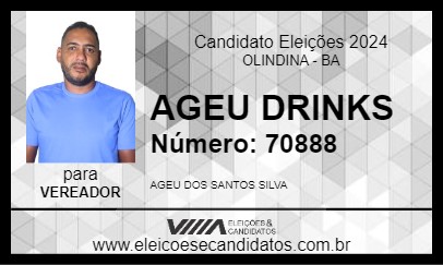 Candidato AGEU DRINKS 2024 - OLINDINA - Eleições