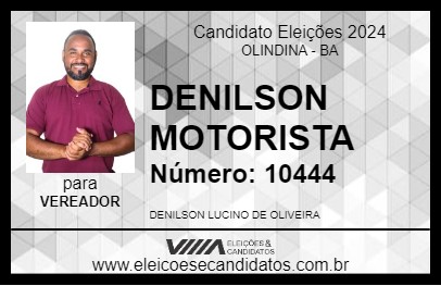 Candidato DENILSON MOTORISTA 2024 - OLINDINA - Eleições