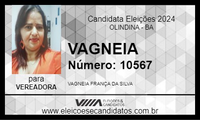 Candidato VAGNEIA 2024 - OLINDINA - Eleições