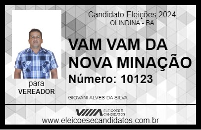 Candidato VAM VAM DA NOVA MINAÇÃO 2024 - OLINDINA - Eleições