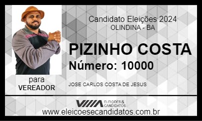 Candidato PIZINHO COSTA 2024 - OLINDINA - Eleições