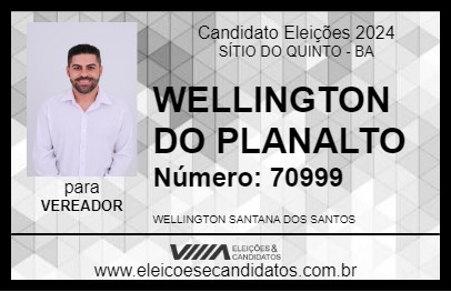 Candidato WELLINGTON DO PLANALTO 2024 - SÍTIO DO QUINTO - Eleições